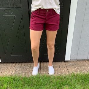 NEVER WORN maroon canvas shorts
